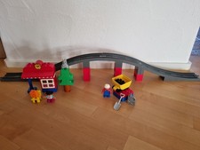 Lego Duplo Eisenbahn Brücke mit Brückenpfeiler Bahnhof und Verladestation