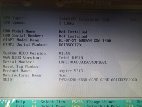 Acer aspire 5315 celeron 13 - acer,