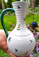 schöner Henkel Krug / Vase   21  cm hoch   " Gmundner Keramik  - Streublumen "