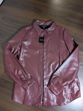 Lederimitat Bluse von Parisian Gr 44 - Gummiartige Oberfläche - wie Neu!