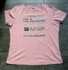 Damen-Shirt / Gr. 44- XXL/Altrosa-Schwarz- SILBER-GLITZER/Camp David-Soxxc / Neu