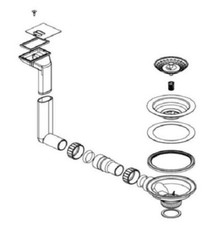 Blanco 232250 Ablaufgarnitur 1 x 3,5'' Sieb für BLANCO FLEX PRO 45 S, Edelstahl