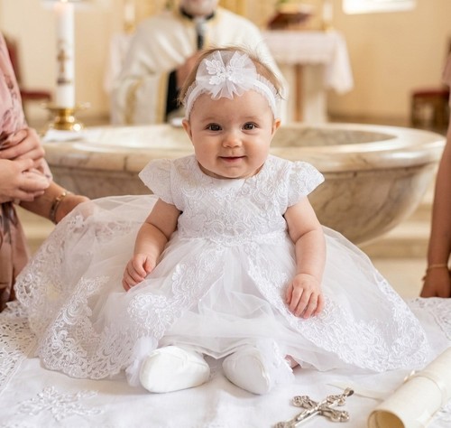 Taufkleid baby mädchen set - taufkleid,