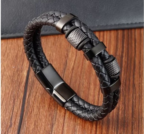 Armband schwarz echtleder - armband,