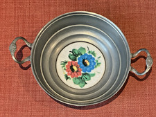 Retro bemalte Zinnschale mit
