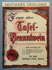 altes Schnapsetikett Weinetikett Flaschenetikett Etikett Branntwein Peck Berlin