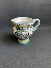 Milchkännchen groß Italienische Majolika Deruta Grüner Hahn