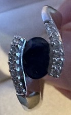 Ring, Weißgold, Saphir