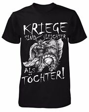 Kriege sind leichter als Töchter T-Shirt Sprüche Herrentag Vatertag Odin Fun