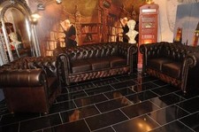 Chesterfield Leder Luxus Garnitur  Devon3+2+1 oder 3+1+1 E400 Luxus Leder