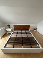 IKEA Malm Bett, 180x200 Cm, Weiß und Matratzen