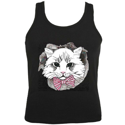Tank top weiße katze mit - katze,