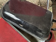 DDR (N)Ostalgie schwarzer Emaille-Bräter, Topf, Pfanne m Deckel, gebr.,  Shabby