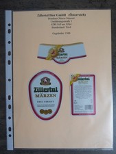 Bieretiketten, Österreich, Zell am Ziller, Zillertal Bier GmbH