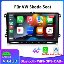 9" 4+64G Für VW Golf 5 6 Polo 6R Touran Skoda Android Autoradio GPS Navi Wifi 4G
