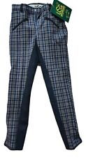 USG Kinder Vollbesatz Reithose Navy Kariert Gr: 140