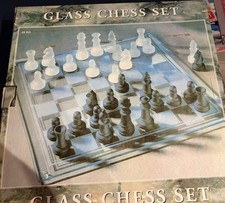 Glass chess set schachspiel - -,