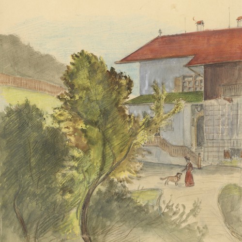 Haus mit garten - mit, landschaft