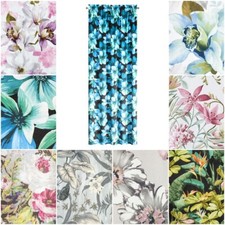 Vorhänge Fensterdekoration Blumenmuster Ösen Kräuselband Ösenvorhang Magnolie