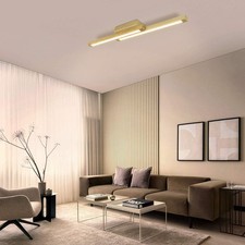 LED Deckenleuchte Holz 90cm Wohnzimmerlampe 3000K Warmweiß Modern Design 24W