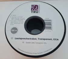 100m Lautsprecherkabel 2x 0,75mm² Transparent Audiokabel Boxenkabel