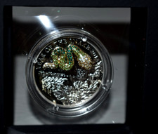 AV-VD Ruanda 2013 FRW Year of the Snake mit Pavè Technik 999 Silber +Box+CoA1409