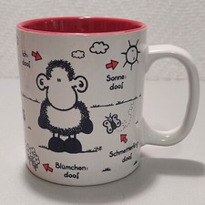SHEEPWORLD Kaffeebecher Kaffeetasse - Ohne Dich ist alles doof - Rot / Weiß