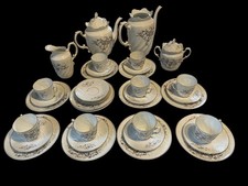 Antikes Kaffeeservice 36 Teile  Handbemalt Relief wohl 1895 Jugendstil