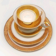 Sammeltassen Gedeck 5-teilig AL-KA-Kunst Bavaria Kronach, weiß, goldrand, Marion