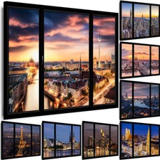 WANDBILDER FENSTERBLICK Städte Berlin NY London Leinwand XXL Kunstdrucke ART ST1