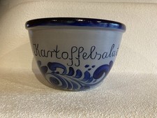 Steingutschüssel * Kunsthandwerk * Keramik * grau / blau * Salzlasur * wie neu