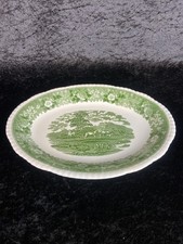 Platte Servierplatte Teller Adams China Englisch Scenic Grün Porzellan Prunkvoll