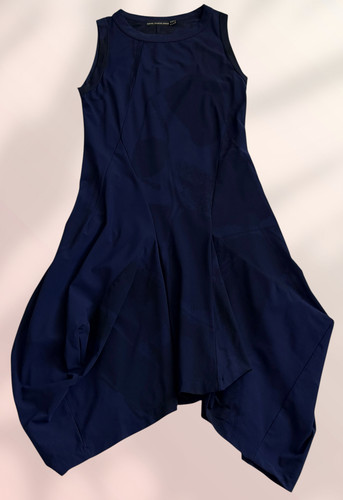 Kleid nachtblau asymmetrisch