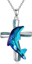 Delphin Kreuz-Halskette Aus