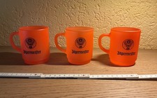 JÄGERMEISTER - 3 HENKEL BECHER TASSEN - MIT EICHSTRICH - NEU + UNBENUTZT.