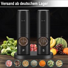 2 Profi Pfeffermühle Elektrische Salz und Pfeffermühle USB Aufladbar Gewürzmühle