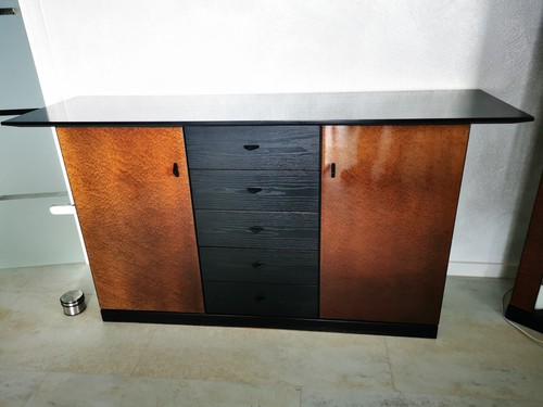 Sideboard schwarz furniert - sideboard, schwarz,