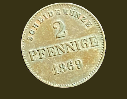 2 pfennig 1869 sachsen - *,