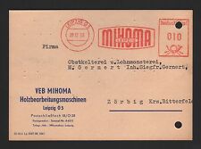 LEIPZIG, Postkarte 1963, VEB MIHOMA Holzbearbeitungsmaschinen