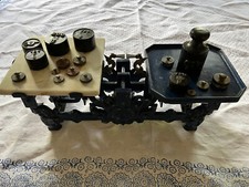 Antike Tischwaage, Marktwaage, Waage, ca. 1900, mit Sortiment von 17 Gewichten