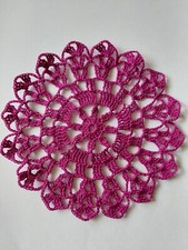 Kleines Deckchen rund Untersetzer gehäkelt brombeer  Deko 15 cm  Geschenk
