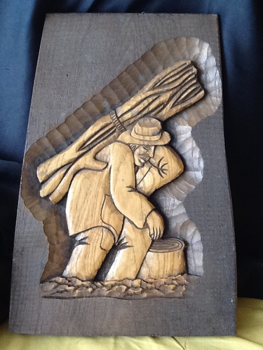 Holz wandbild handgeschnitzt - holz,