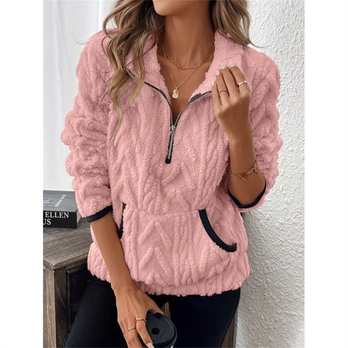 Damen teddy plüsch - damen, sweatjacke