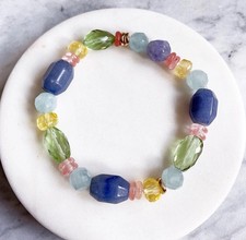 Armband aus Aquamarin, Peridot, Citrin und Wassermelonenquarz - Neu