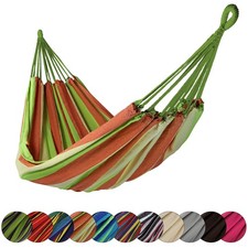 Hängematte 200 x 140cm Hängeliege Baumwolle max. 200 kg Outdoor Garten Camping