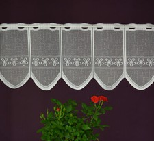 Scheibengardine nach Maß Cafehausgardine Blume wählbare Breite 30 x 14 cm weiß