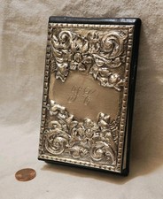 Versilberter Notizblock Initialen FE  Gepunzt 925  Arezzo Italien  Taschenblock 