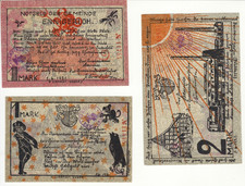 2 x 1, 1 x 2 Mk Ennigerloh (G/M 338.2c) mit zus. Udr. mit Gde.stempel, KN rot