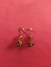 Nachlass,Ohrringe mit Kugeln in Bernstein Farben 