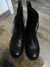 Deichmann Damen Echtleder Schnürr Stiefeletten Gr. 41 schwarz Neu mit Etikett